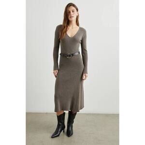 Rails Women's Arlette Ribbed Knit Dress in Hazelnut Size L